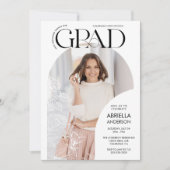 エレガントな卒業アーチ型フォトフレーム 招待状 (正面)