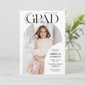 エレガントな卒業アーチ型フォトフレーム 招待状 (スタンド正面)