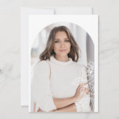 エレガントな卒業アーチ型フォトフレーム 招待状 (裏面)