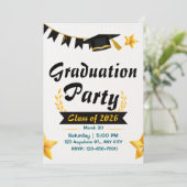 エレガントな卒業カード 招待状 (スタンド正面)
