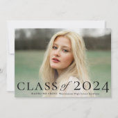 エレガントな卒業クラス写真 卒業のお知らせ 招待状 (正面)