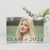 エレガントな卒業クラス写真 卒業のお知らせ 招待状 (スタンド正面)