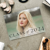 エレガントな卒業クラス写真 卒業のお知らせ 招待状