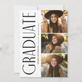 エレガントな卒業デザイン タイポグラフィー3 フォト 卒業 招待状 (正面)