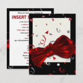 エレガントな卒業パーティフォーマルパーティ 招待状 (正面/裏面)