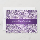 エレガントな卒業パーティーのペイズリーの紫色 招待状 (裏面)