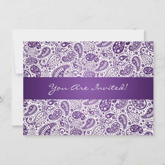 エレガントな卒業パーティーのペイズリーの紫色 招待状 (裏面)