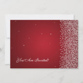 エレガントな卒業パーティーの輝きの赤 招待状 (裏面)