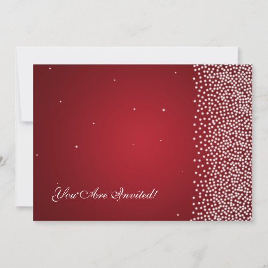 エレガントな卒業パーティーの輝きの赤 招待状 (裏面)