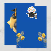 エレガントな卒業パーティー招待状 招待状 (正面/裏面)