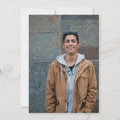 エレガントな卒業パーティー ネイビーブルー 写真 招待状 (裏面)