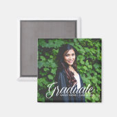 エレガントな卒業写真 卒業のお知らせ マグネット (正面/裏面)
