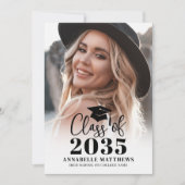 エレガントな卒業写真 卒業パーティー 招待状 (正面)