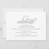 エレガントな卒業写真　美しい卒業証書の筆文字デザイン 招待状 (裏面)