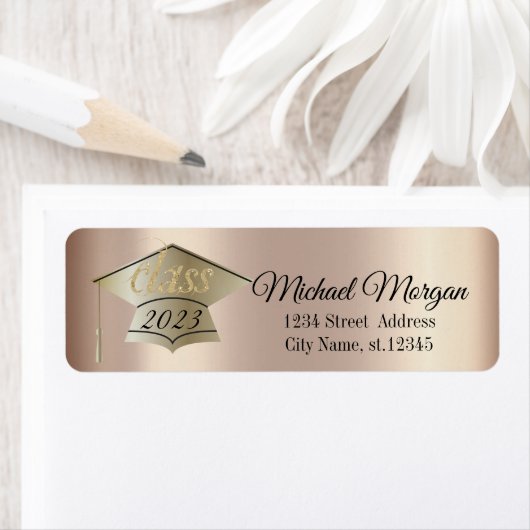 エレガントな卒業帽コーパー ラベル (インサイチュ)