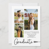 エレガントな卒業式招待状 招待状 (裏面)