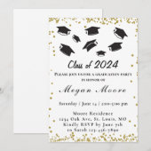エレガントな卒業式招待状 招待状 (正面/裏面)