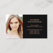 エレガントな卒業生|の大理石の写真の挿入物の名刺 コーリングカード (裏面)