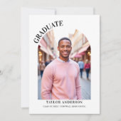 エレガントな卒業生 現代のアーチ 2 枚の写真 卒業のお知らせ 案内状 (正面)