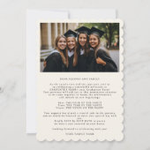 エレガントな卒業証書のレタリング | スカロップ卒業 招待状 (裏面)