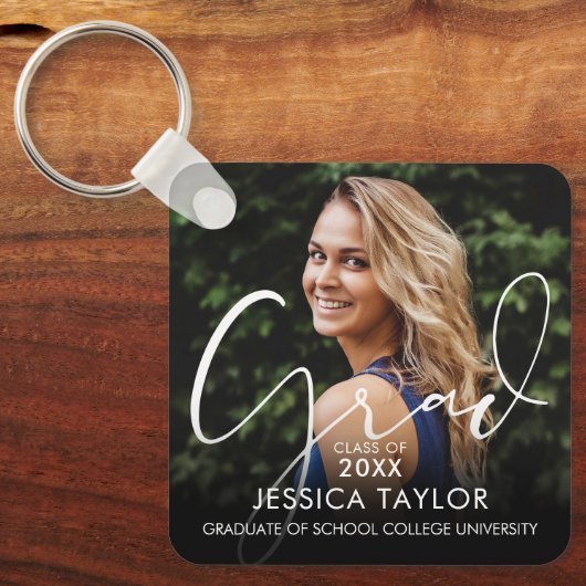 エレガントな卒業証書スクリプト卒業写真 キーホルダー