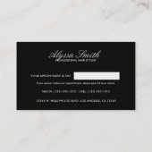 エレガントな印刷された銀製のグリッターの原稿の美容師 名刺 (裏面)