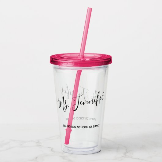 エレガントな原稿があるダンスの先生 アクリルタンブラー (裏面)