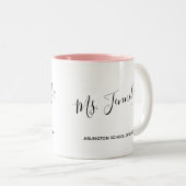 エレガントな原稿があるダンスの先生 ツートーンマグカップ (正面右)