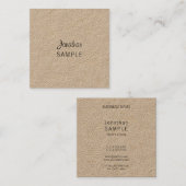 エレガントな原稿の実質のクラフト紙の芸術的なユニーク スクエア名刺 (正面/裏面)