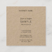 エレガントな原稿の実質のクラフト紙の芸術的なユニーク スクエア名刺 (裏面)