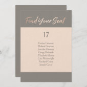 エレガントな原稿フェイクなホイルの座席の図表 招待状 (正面/裏面)