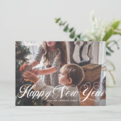エレガントな原稿|の明けましておめでとうの写真の平らなカード シーズンカード (スタンド正面)