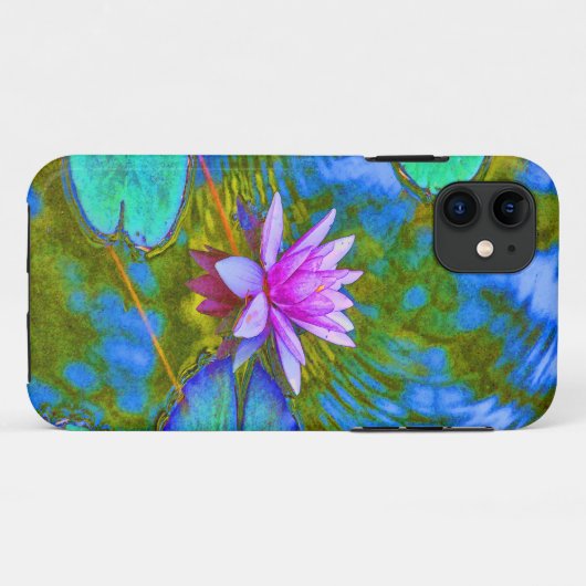 エレガントな反射の池のピンクのスイレン Case-Mate iPhoneケース (裏面(横))