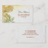 エレガントな古い引き、老化するヴィンテージの花 名刺 (正面/裏面)