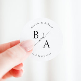 エレガントな台本書道結婚式のお気に入りクラシック ラウンドシール