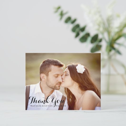 エレガントな台本結婚の感謝ポストカード ポストカード (スタンド正面)