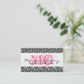 エレガントな名刺のシマウマのピンク 名刺 (スタンド正面)