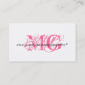 エレガントな名刺のシマウマのピンク 名刺 (裏面)