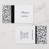 エレガントな名刺のモダンなダマスク織パターン 名刺 (正面/裏面)
