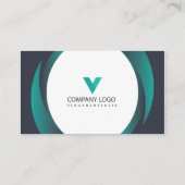 エレガントな名刺, 緑 白 QRコード 名刺 (裏面)