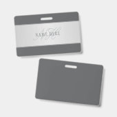 エレガントな名前とイニシャル文字（その他のテキストも可） バッジ (正面＆裏面)