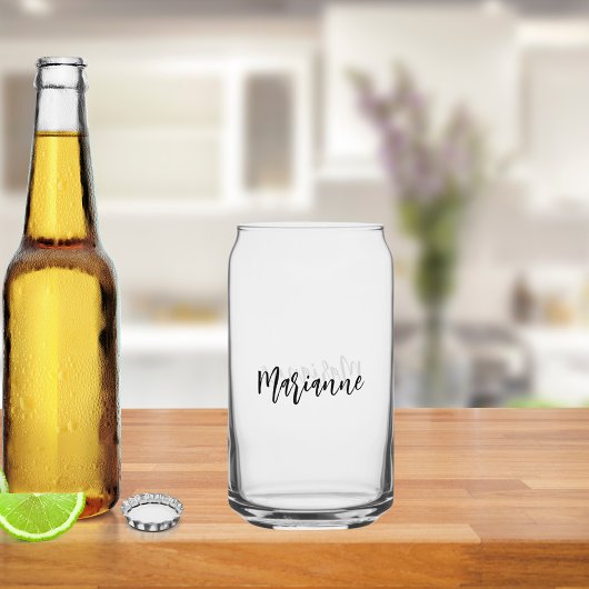 エレガントな名前のスクリプト ガラス缶