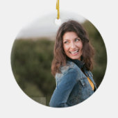 エレガントな名前フォト金ゴールドPhD卒業 セラミックオーナメント (裏面)