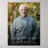 エレガントな命の祝祭スクリプト写真葬式 ポスター (正面)