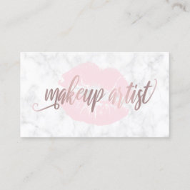エレガントな唇の白い大理石のばら色の金ゴールドのメーキャップアーティスト 名刺