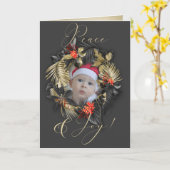 エレガントな喜びと平和のトロピカル フォトフレーム カード (黄色い花)