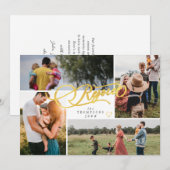 エレガントな喜びのゴールドクリスマス4枚の写真コラージュ シーズンカード (正面/裏面)