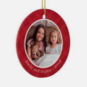 エレガントな喜びの休日の写真のオーナメント セラミックオーナメント (右)