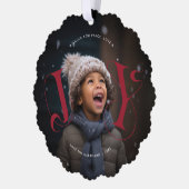 エレガントな喜び | クリスマスホリデーの写真 オーナメントカード (左)