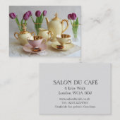 エレガントな喫茶店の名刺 名刺 (正面/裏面)
